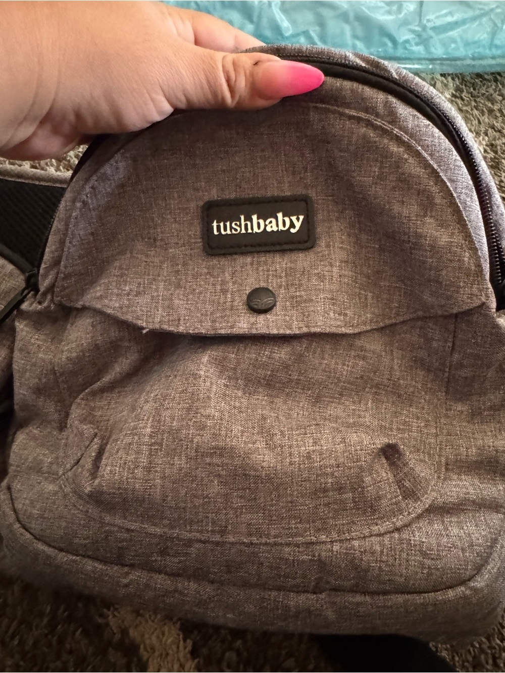 tushbaby Kids Waist Belt Bag in Heather Gray